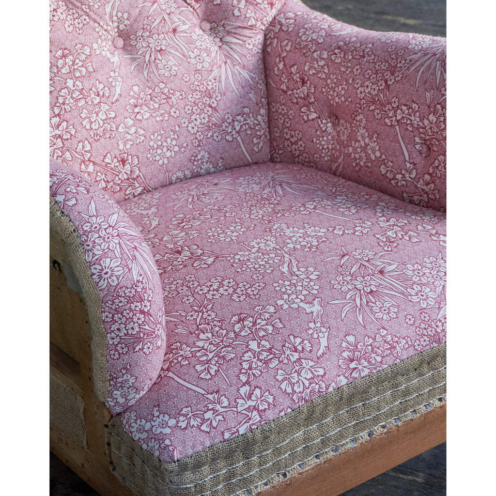 Hindley & Sons Armchair - Red Ticking-Antique Seating-KONTRAST