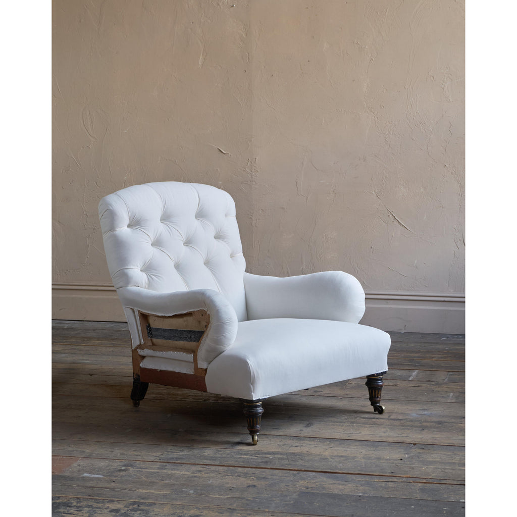 Howard Style Armchair - aesthetic movement legs-Antique Seating-KONTRAST