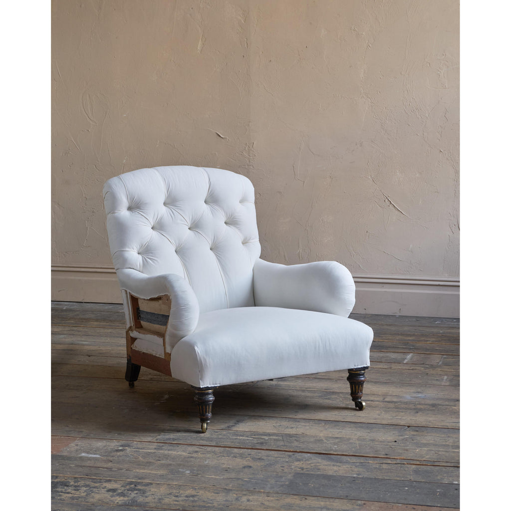 Howard Style Armchair - aesthetic movement legs-Antique Seating-KONTRAST