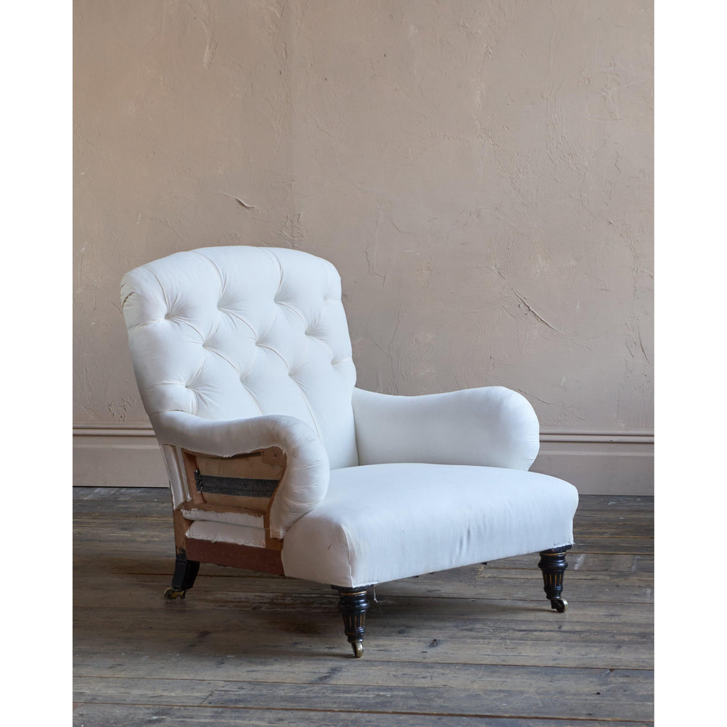 Howard Style Armchair - aesthetic movement legs-Antique Seating-KONTRAST