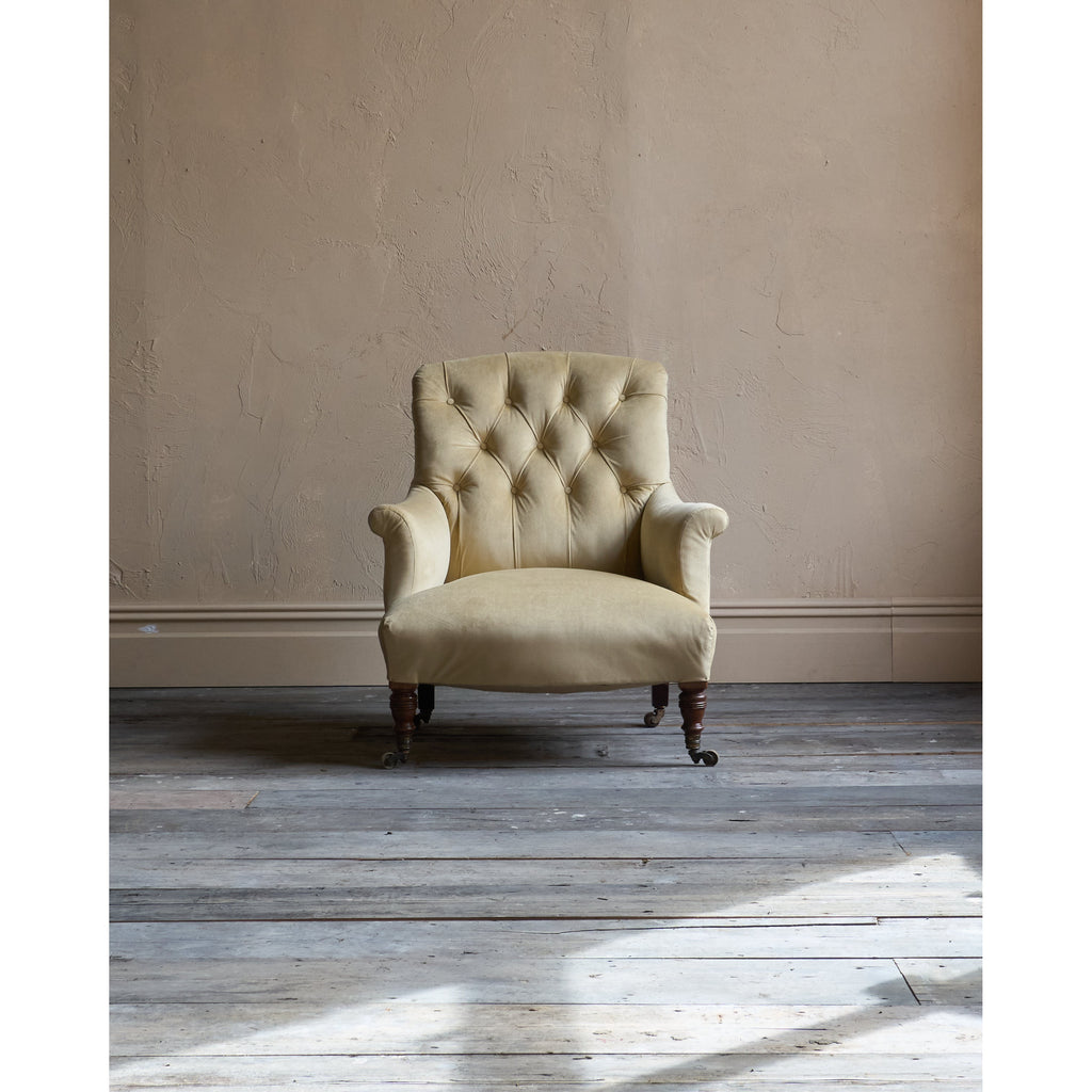 Howard and Sons Armchair in Gold Velvet-Antique Seating-KONTRAST