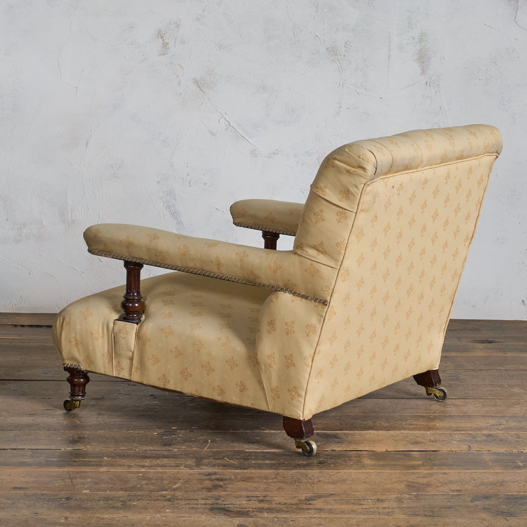Howard and Sons Open Armchair - Gold-Antique Seating-KONTRAST