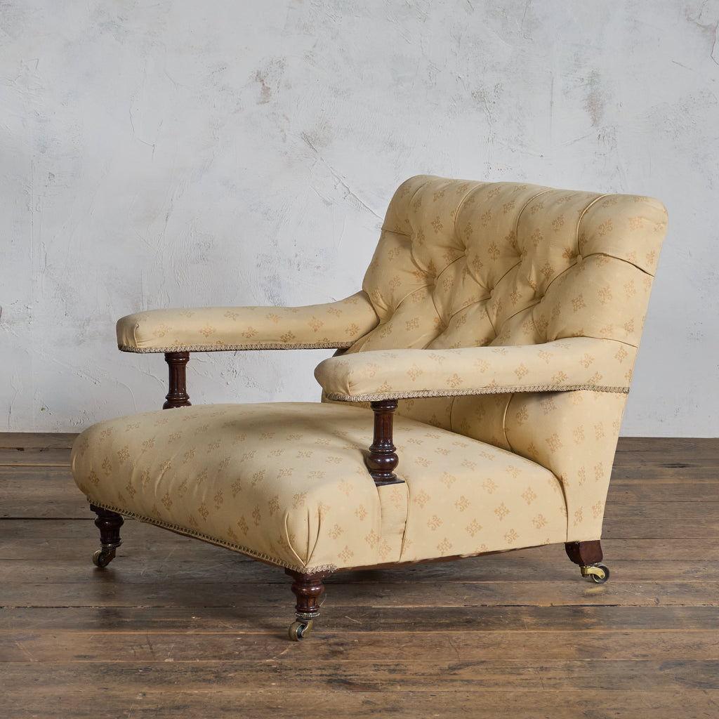 Howard and Sons Open Armchair - Gold-Antique Seating-KONTRAST