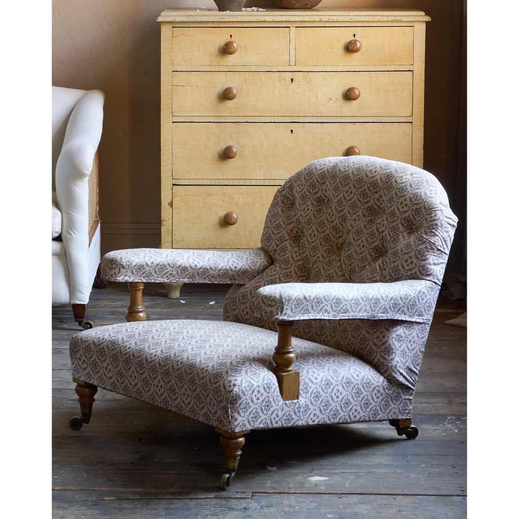 Howard and Sons Open Armchair w/ticking-KONTRAST