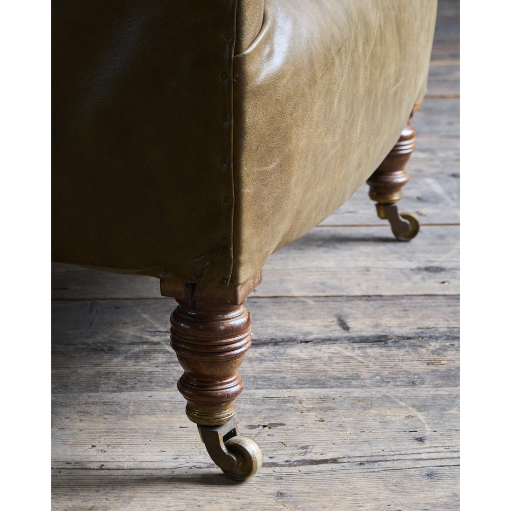 Howard and Sons Woodstock Armchair - green leather-Antique Seating-KONTRAST