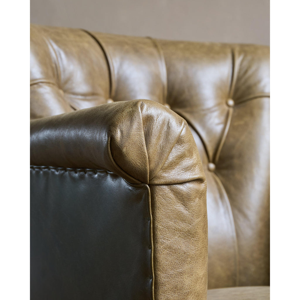 Howard and Sons Woodstock Armchair - green leather-Antique Seating-KONTRAST
