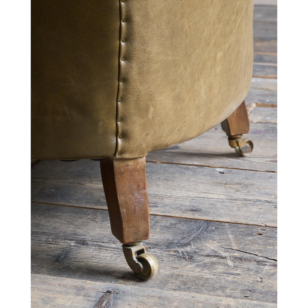 Howard and Sons Woodstock Armchair - green leather-Antique Seating-KONTRAST