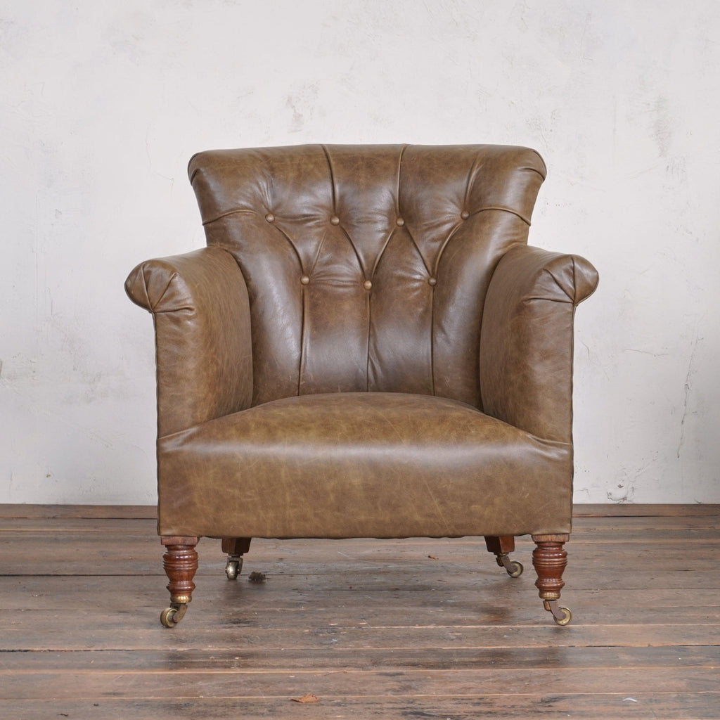 Howard and Sons Woodstock Armchair - green leather-KONTRAST