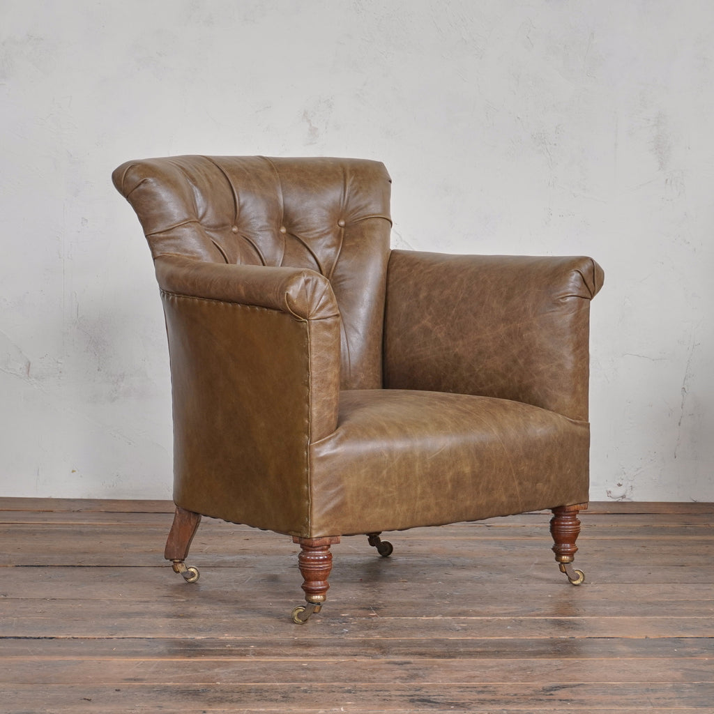 Howard and Sons Woodstock Armchair - green leather-KONTRAST