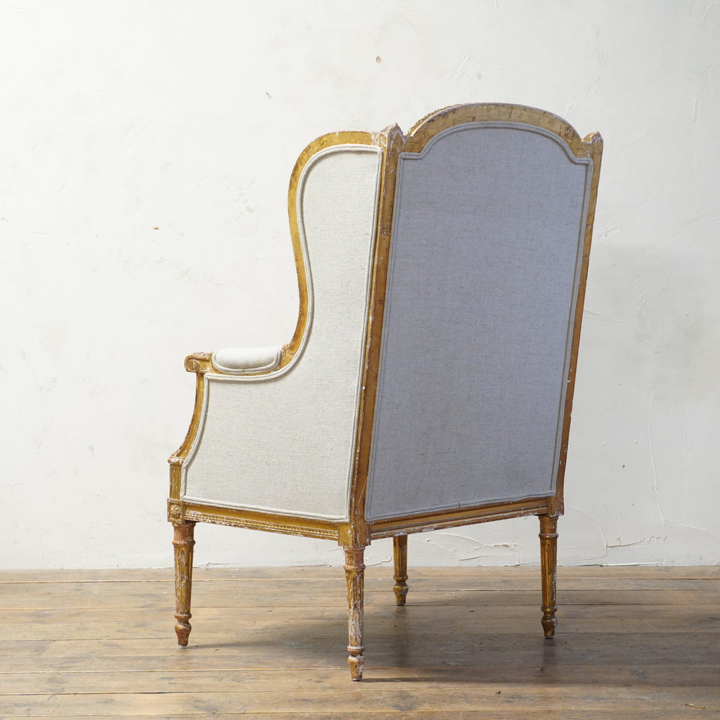 Louis XVI French Wingback Chair-Antique Seating-KONTRAST