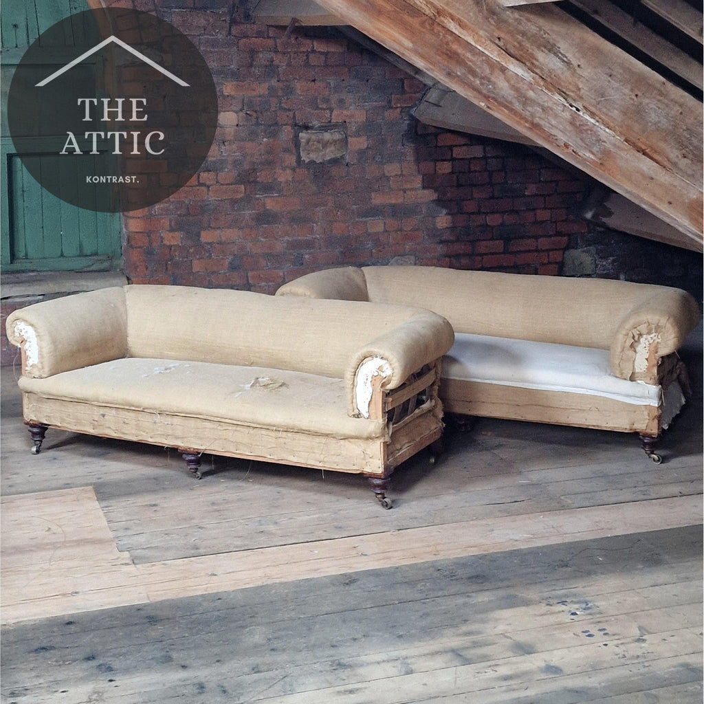 Pair of Antique Country House Chesterfield Sofas-Antique Seating-KONTRAST