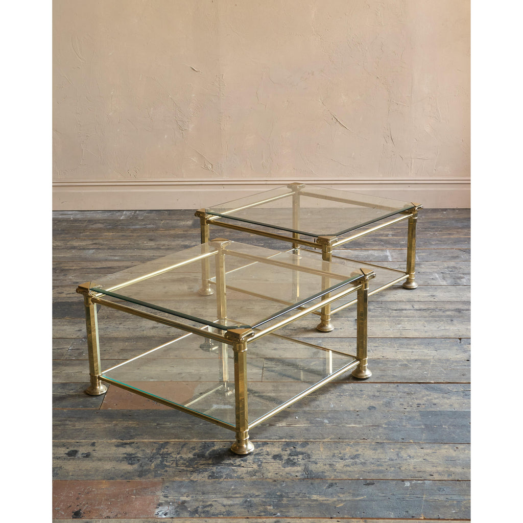 Pair of Glass Coffee Tables-KONTRAST