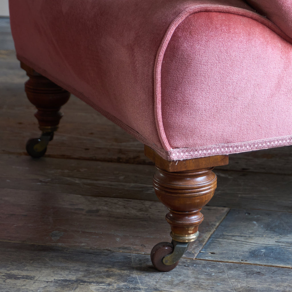 Pair of Howard Style Armchairs - pink velvet-Antique Seating-KONTRAST