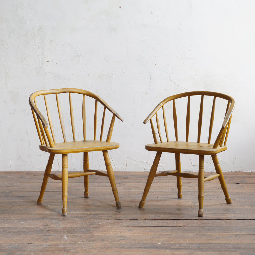 Pair of Windsor Stick Back Painted Chairs-Antique Seating-KONTRAST