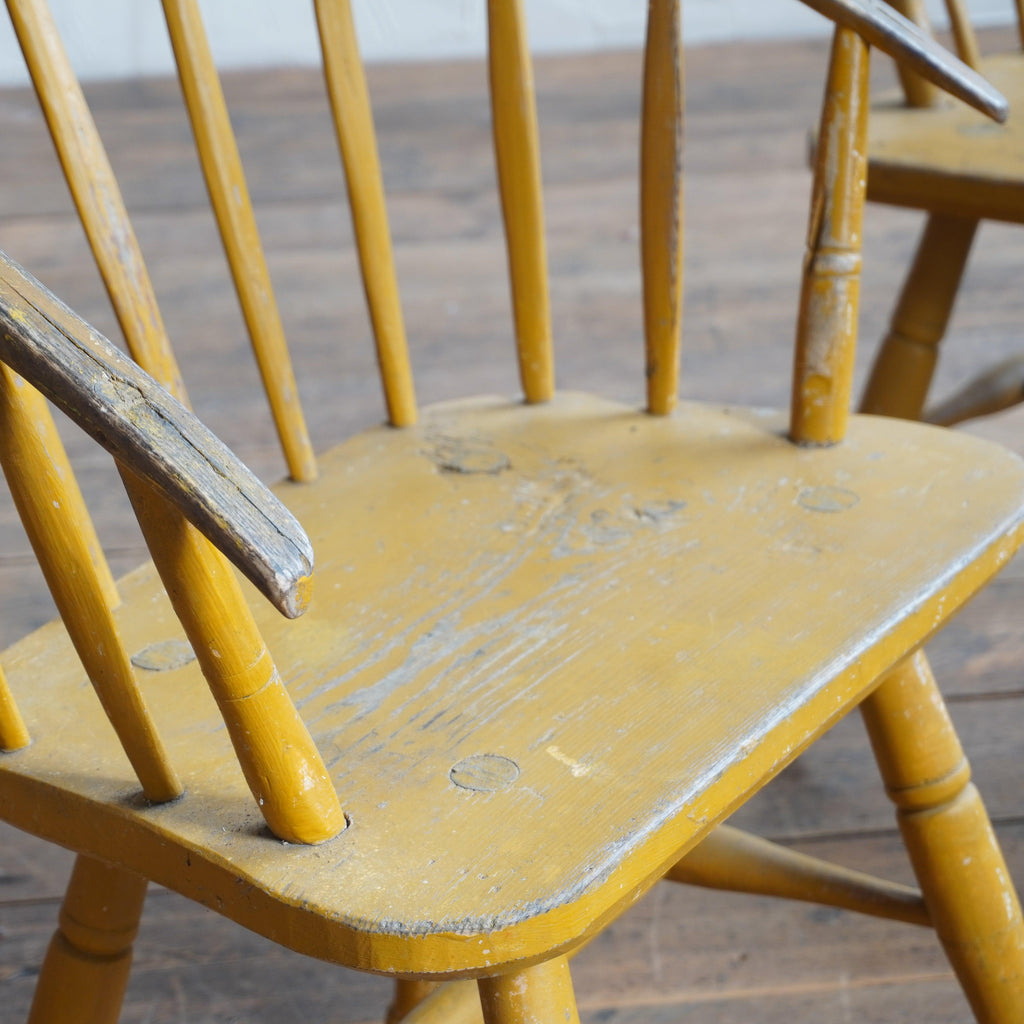 Pair of Windsor Stick Back Painted Chairs-Antique Seating-KONTRAST