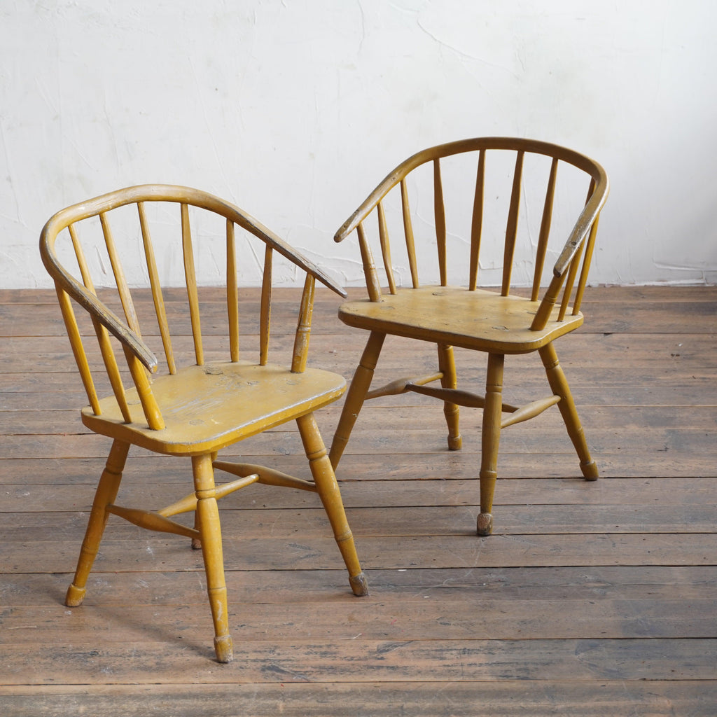 Pair of Windsor Stick Back Painted Chairs-Antique Seating-KONTRAST