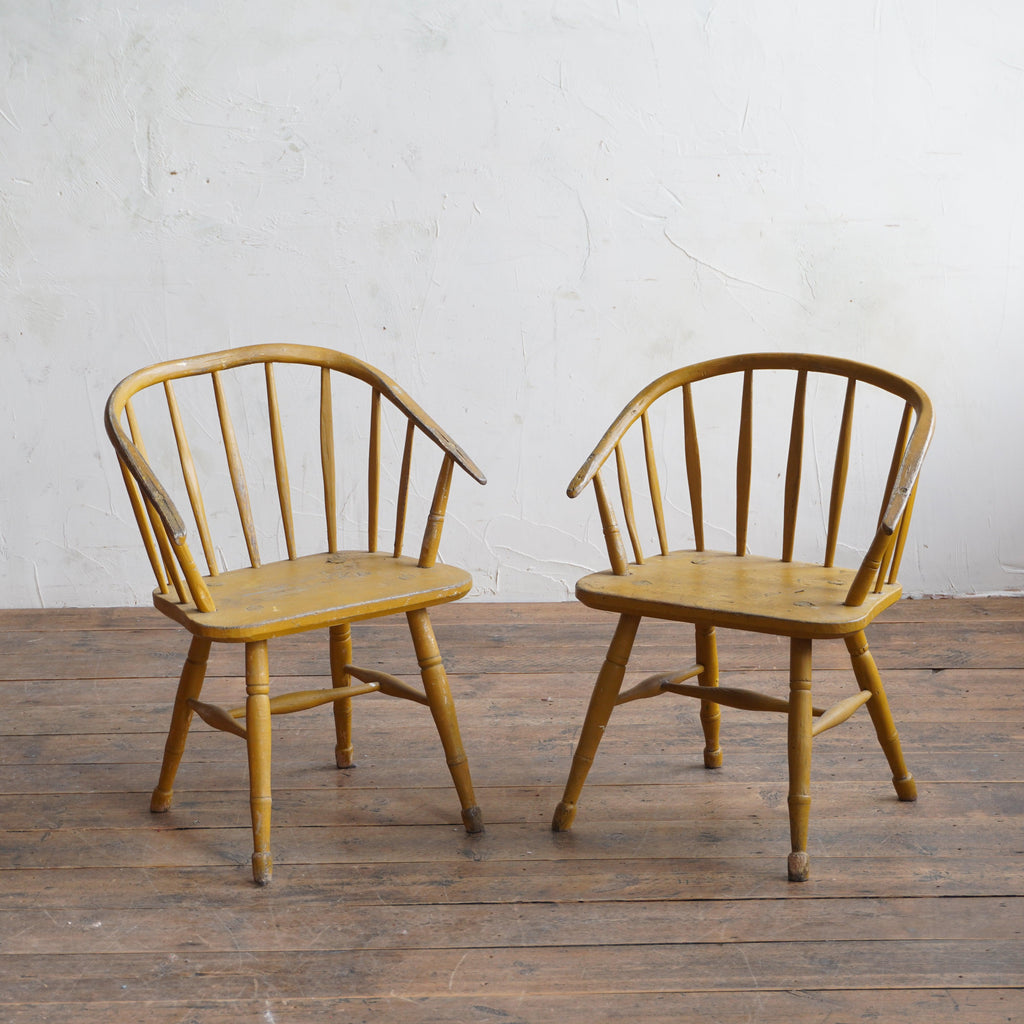 Pair of Windsor Stick Back Painted Chairs-Antique Seating-KONTRAST