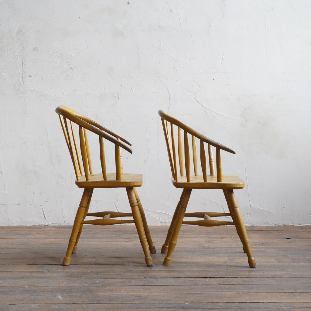 Pair of Windsor Stick Back Painted Chairs-Antique Seating-KONTRAST