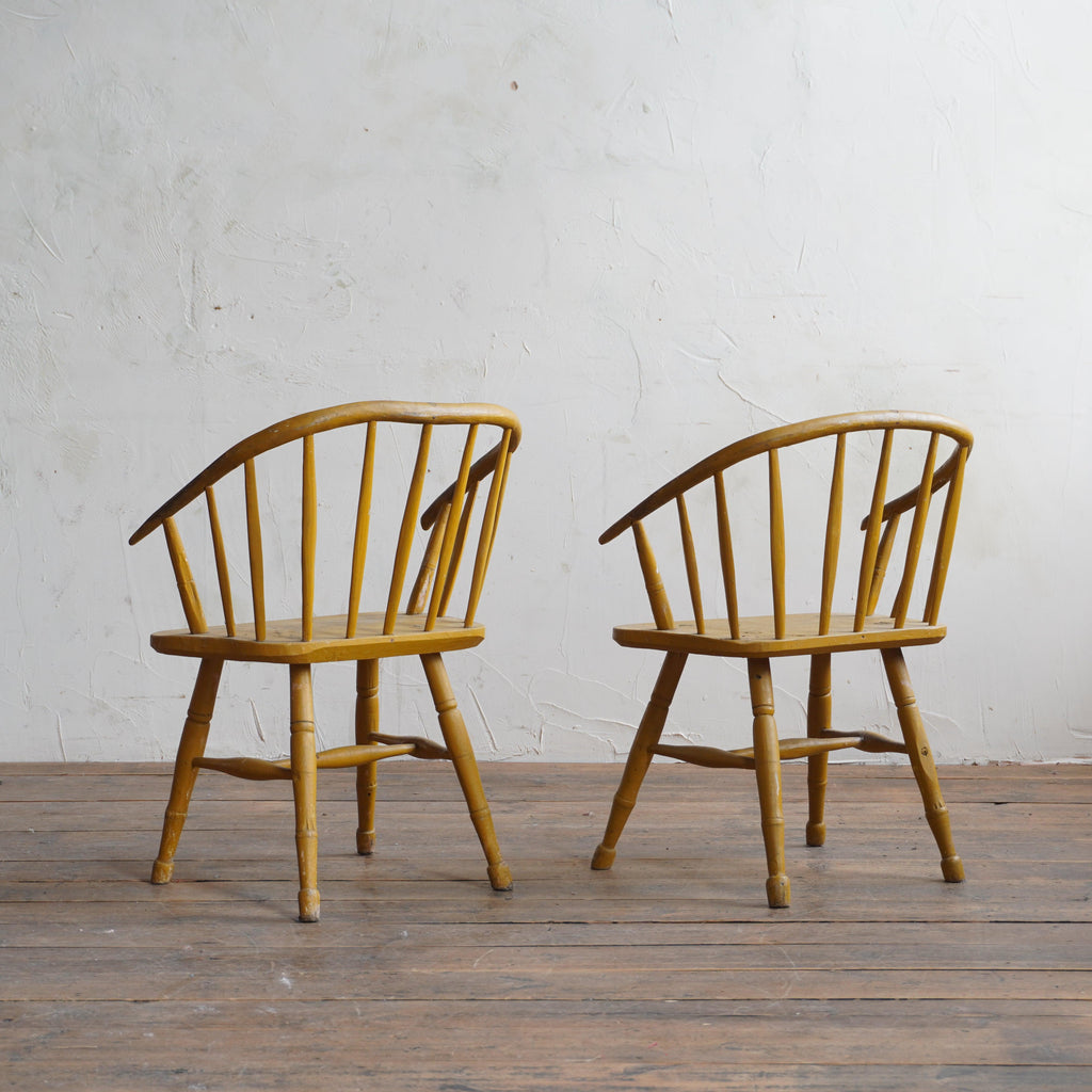 Pair of Windsor Stick Back Painted Chairs-Antique Seating-KONTRAST