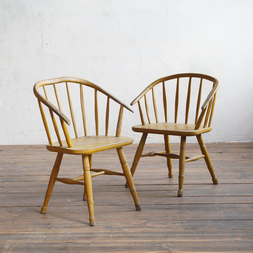 Pair of Windsor Stick Back Painted Chairs-Antique Seating-KONTRAST