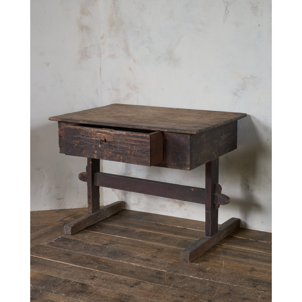 Primitive Painted Pine Desk from N.Europe-Antique Tables-KONTRAST