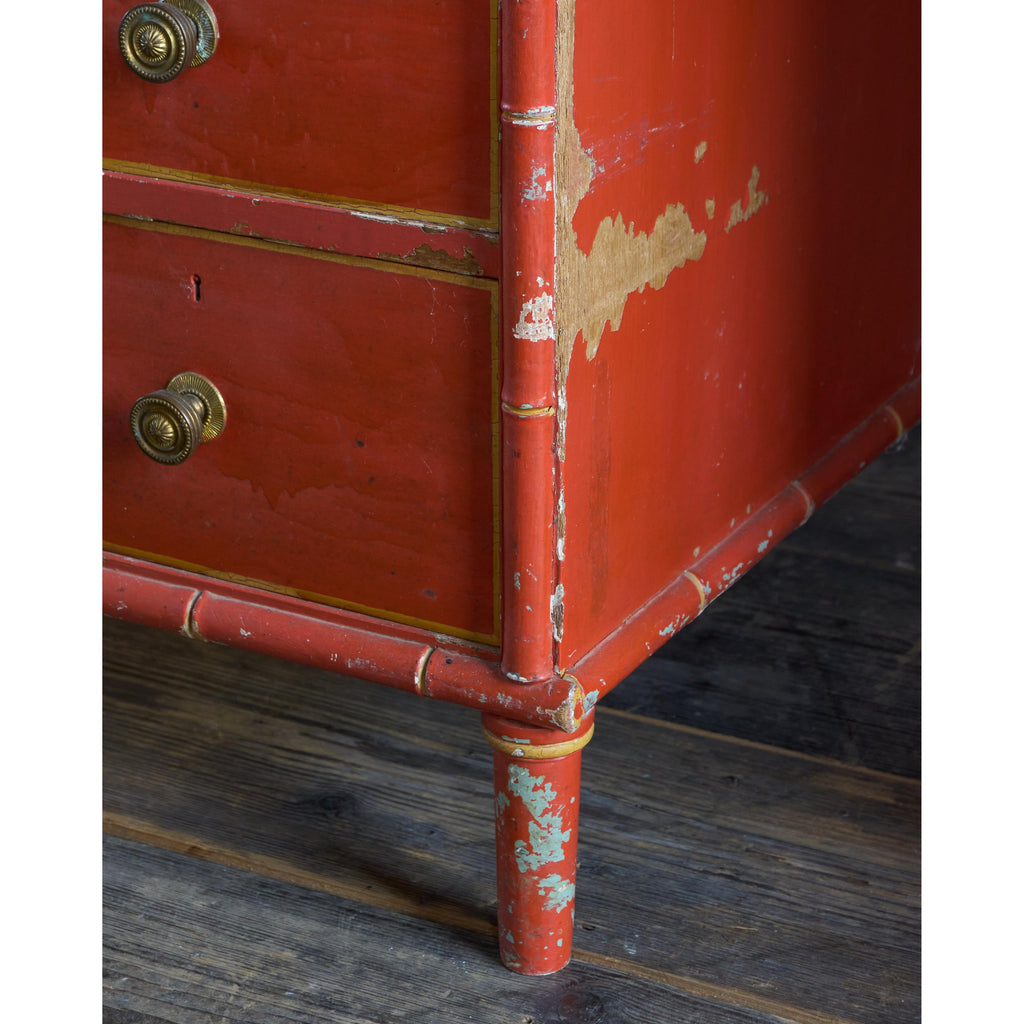 Regency Simulated Bamboo Kneehole Desk-Antique Tables-KONTRAST