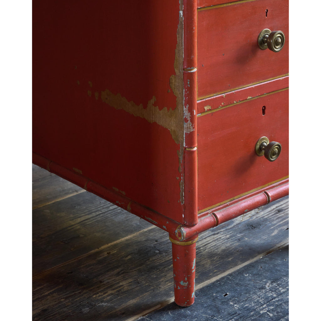 Regency Simulated Bamboo Kneehole Desk-Antique Tables-KONTRAST