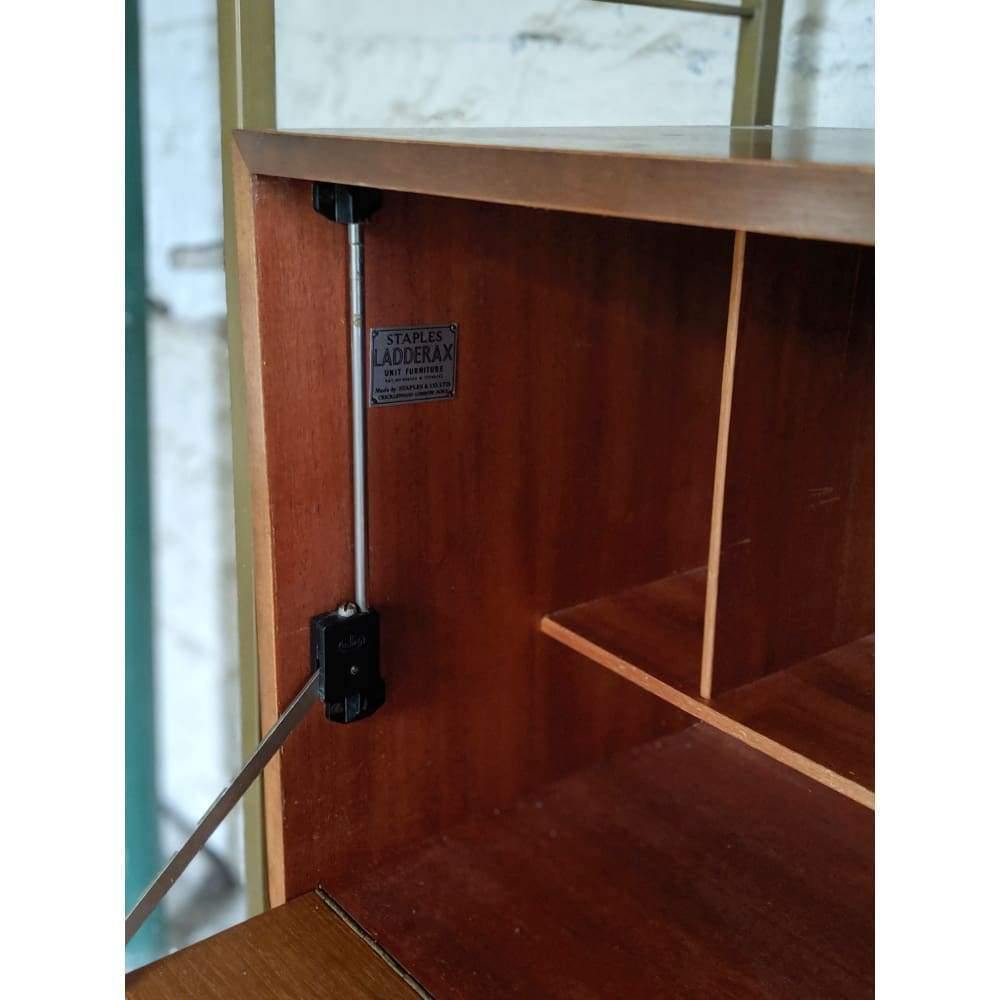 SOLD Retro 3 Bay Staples LADDERAX Unit | Mid Century Shelving System by Robert Heal 1960s | bureau, desk, drawers, plant stand, display cabinet-Mid Century Storage-KONTRAST