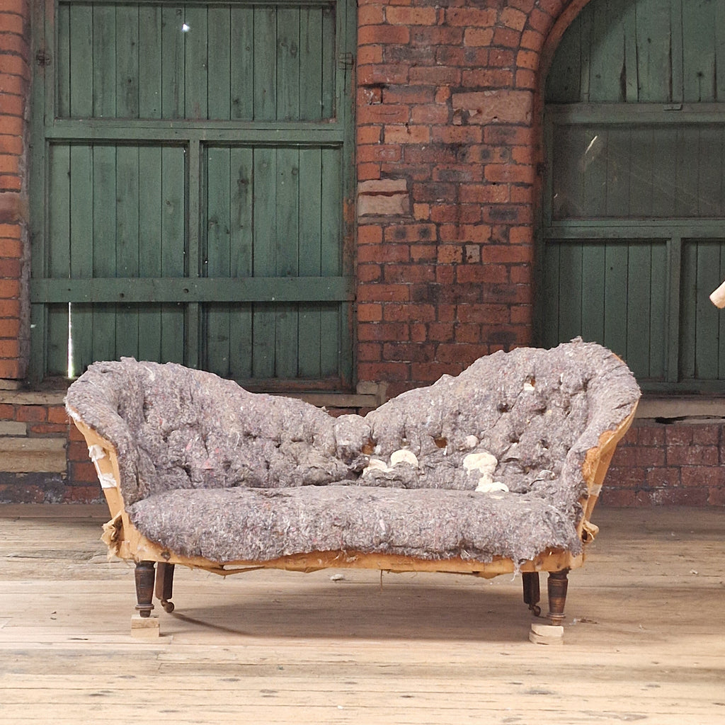 Vintage kidney shaped sofa - deconstructed-Vintage Seating-KONTRAST