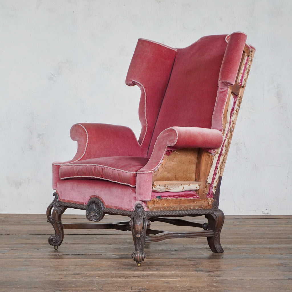 William and Mary Wingback 19thC-Antique Seating-KONTRAST