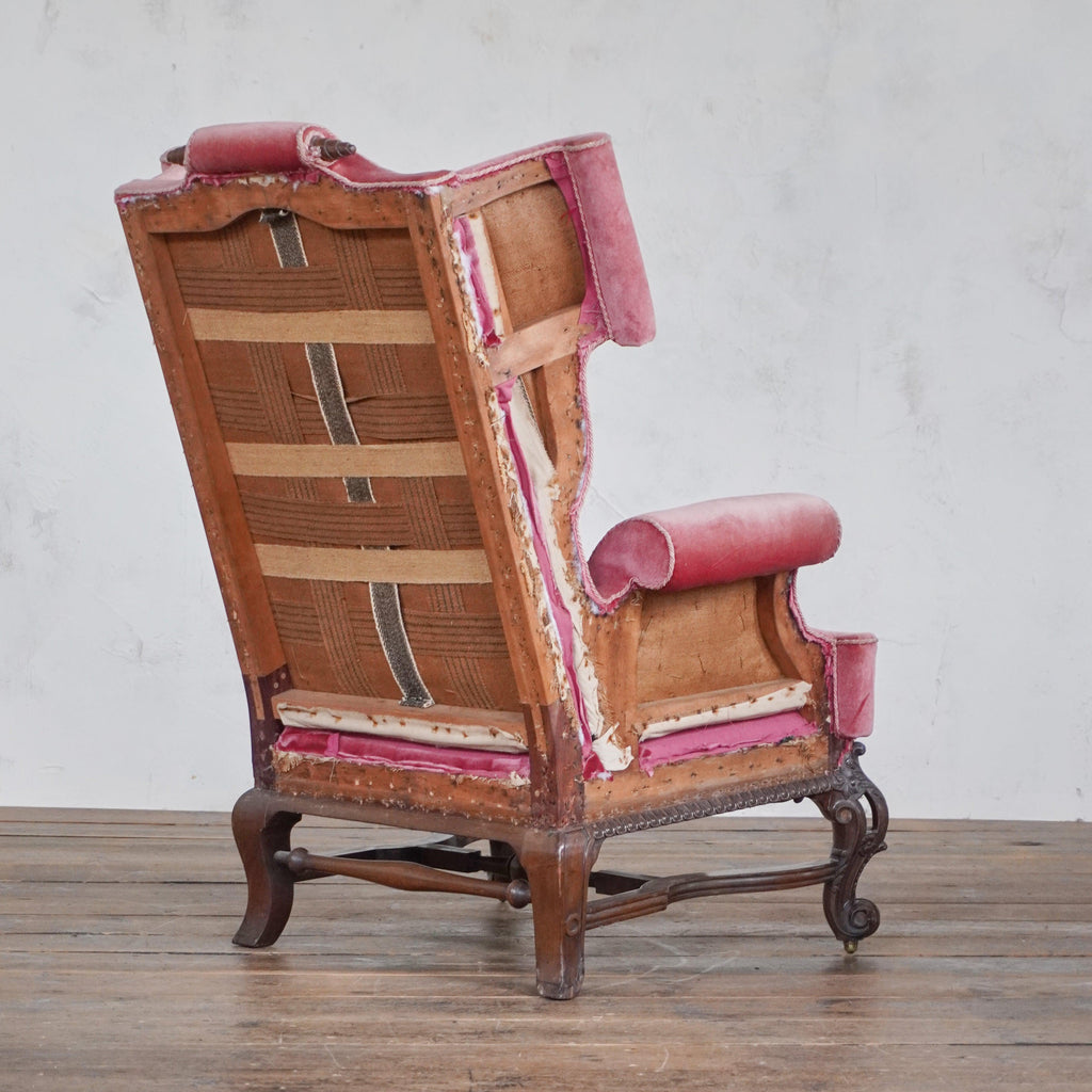William and Mary Wingback 19thC-Antique Seating-KONTRAST