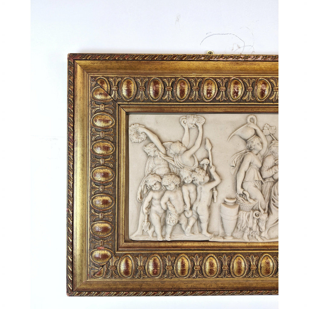 Alabaster wall plaque in gilt frame-Antique Decor / Accessories-KONTRAST