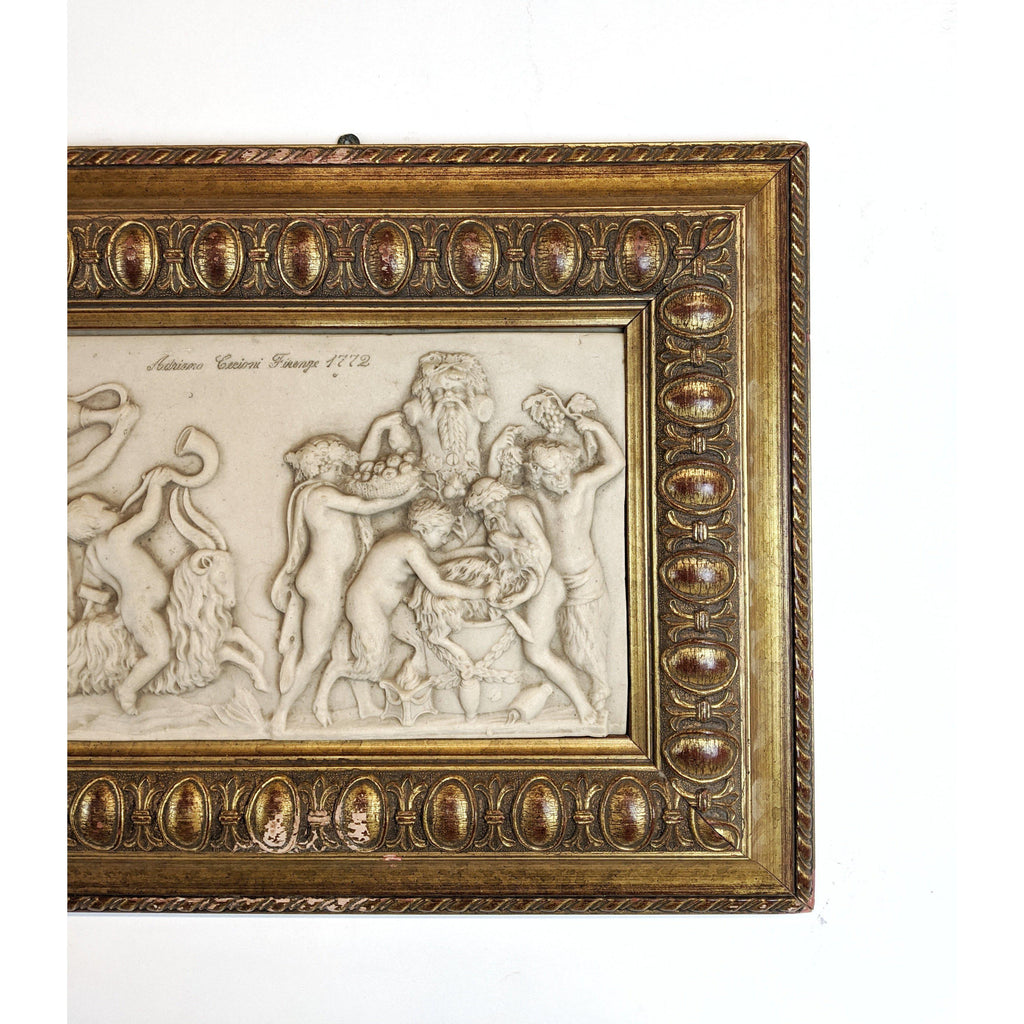 Alabaster wall plaque in gilt frame-Antique Decor / Accessories-KONTRAST