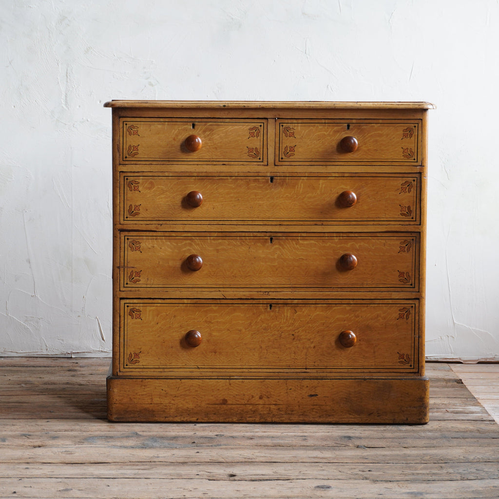Antique Chest of Drawers - painted pine-KONTRAST