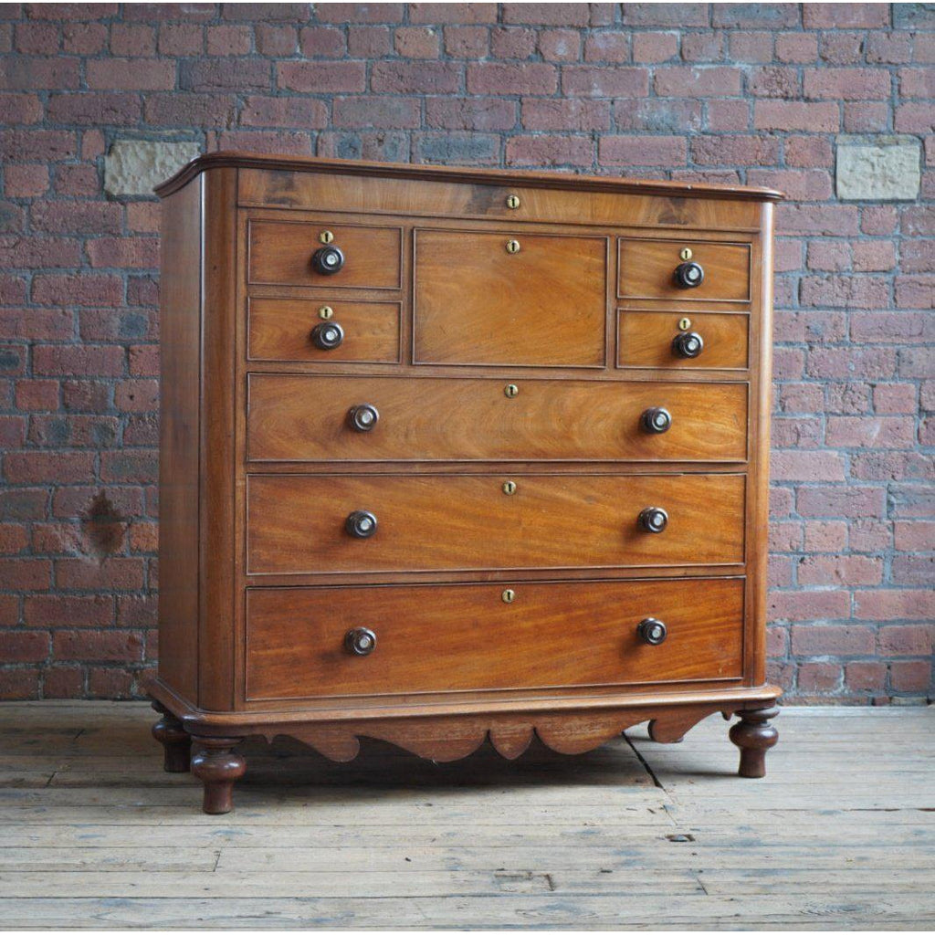 Antique Mahogany Chest of Drawers - with lid-Antique Storage-KONTRAST