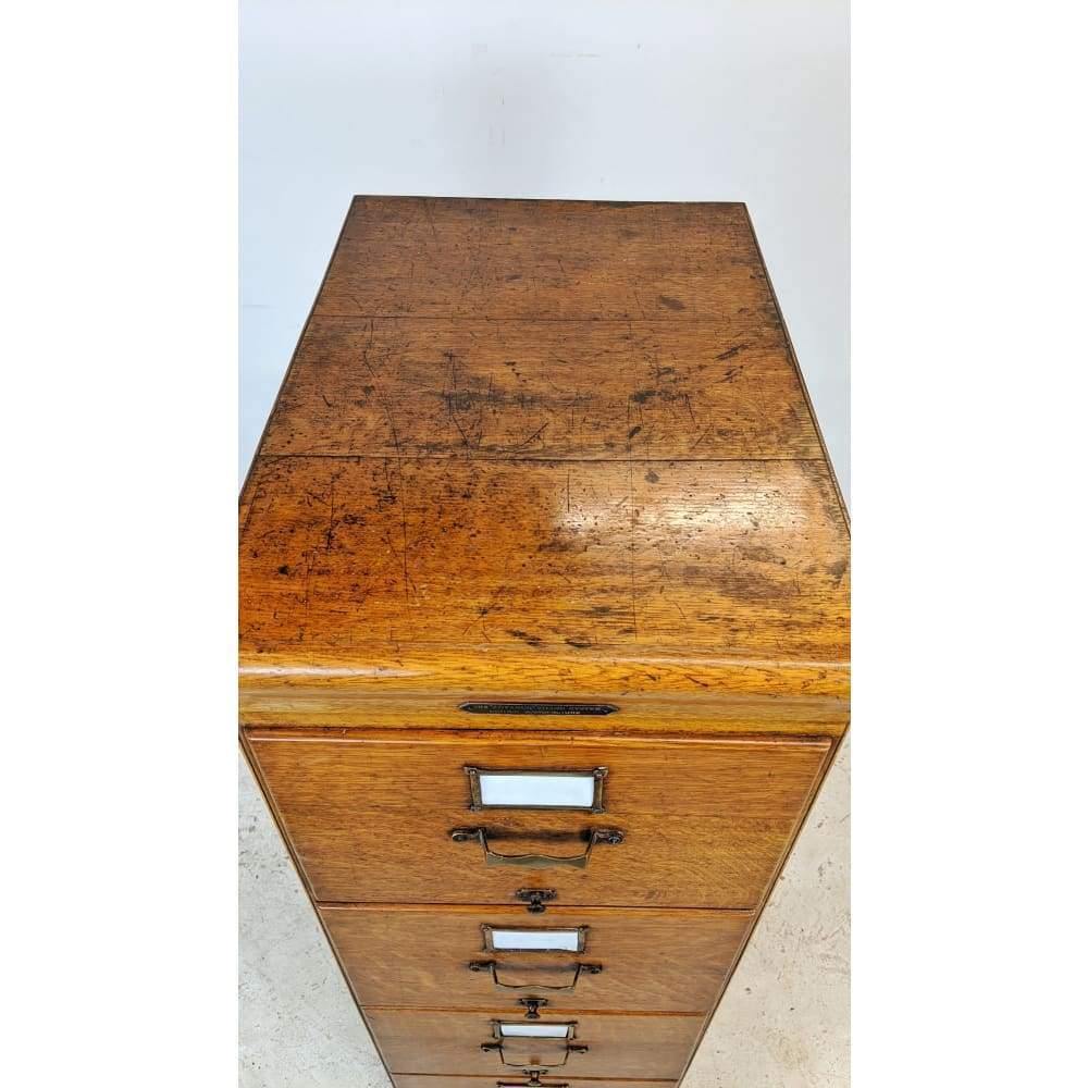 Antique Oak Filing Cabinet Drawers #1-Antique Storage-KONTRAST