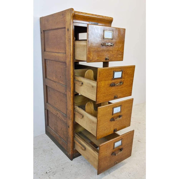 KONTRAST - Antique Oak Filing Cabinet - four drawers - the 
