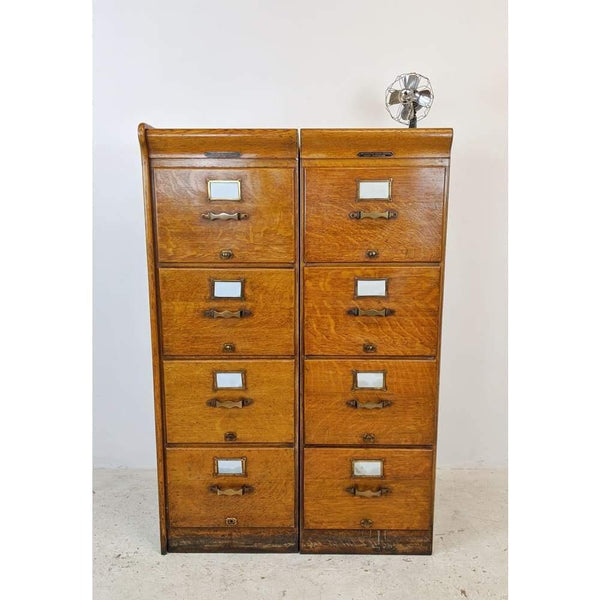 KONTRAST - Antique Oak Filing Cabinet - four drawers - the 