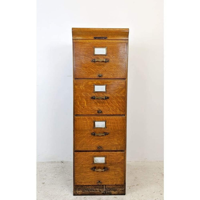 KONTRAST - Antique Oak Filing Cabinet - four drawers - the 