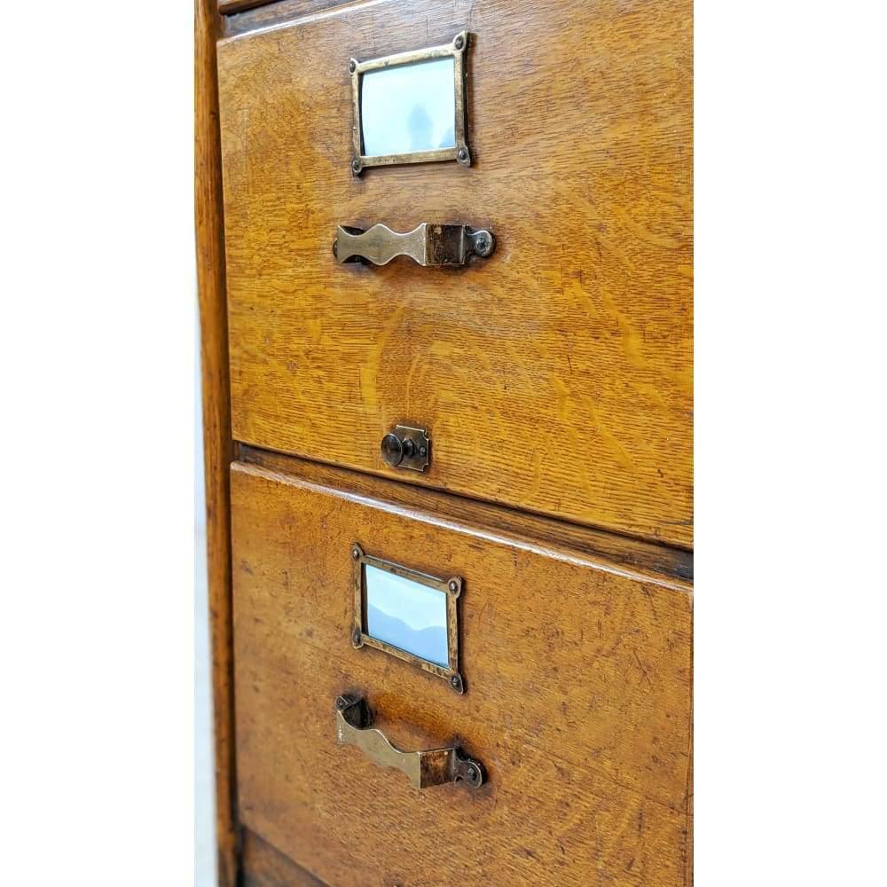 Antique Oak Filing Cabinet drawers - #2-Antique Storage-KONTRAST