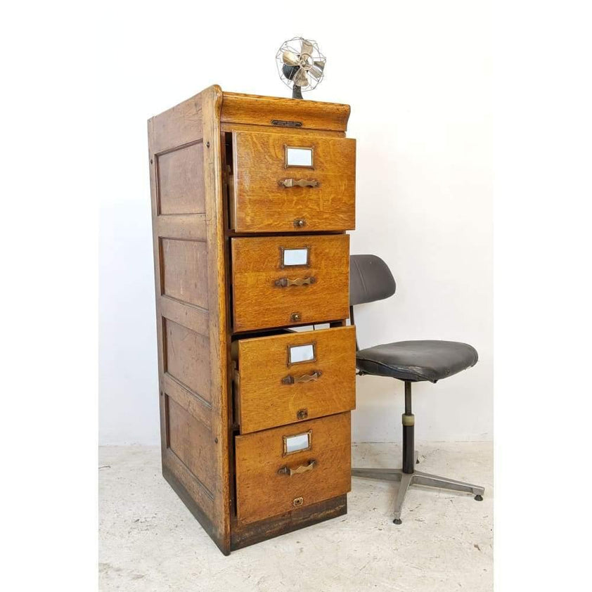 KONTRAST - Antique Oak Filing Cabinet - the 
