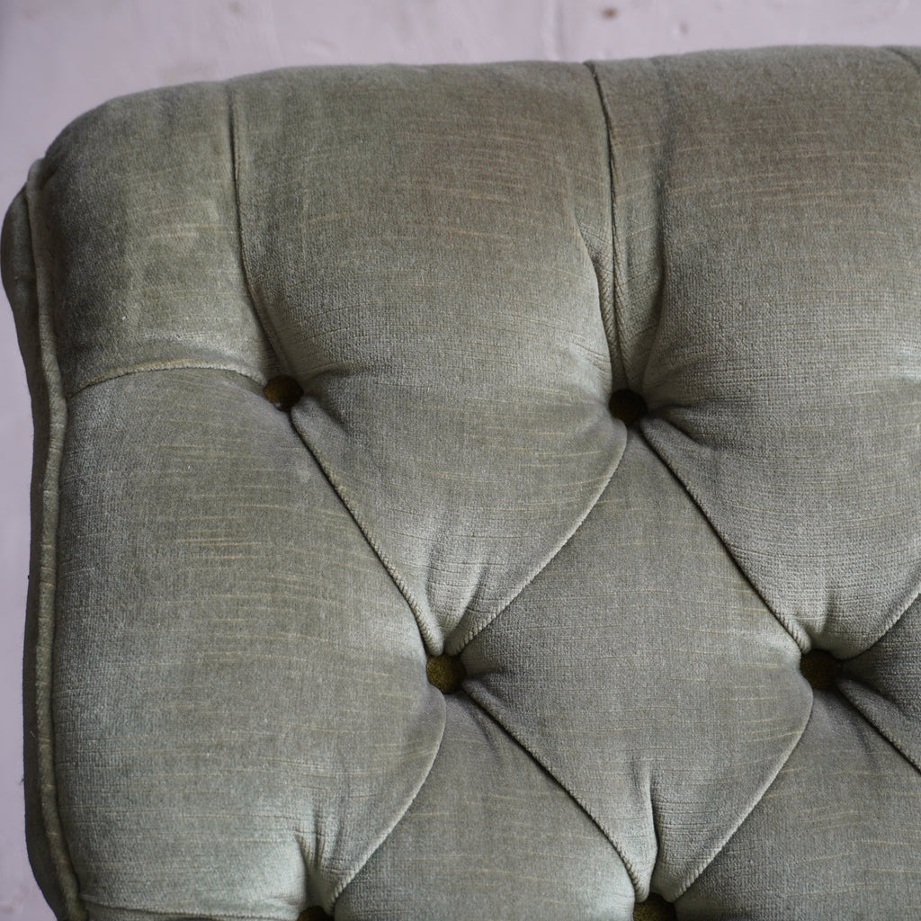 Antique Open Armchair - green velvet-Antique Seating-KONTRAST