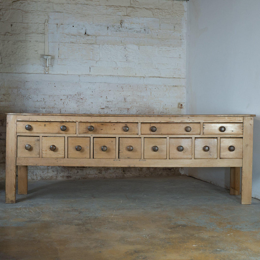 Antique Pine Dresser Base Drawer Unit-Antique Storage-KONTRAST