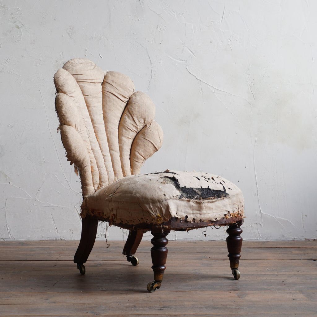 Antique Shell Back Bedroom Chair-KONTRAST