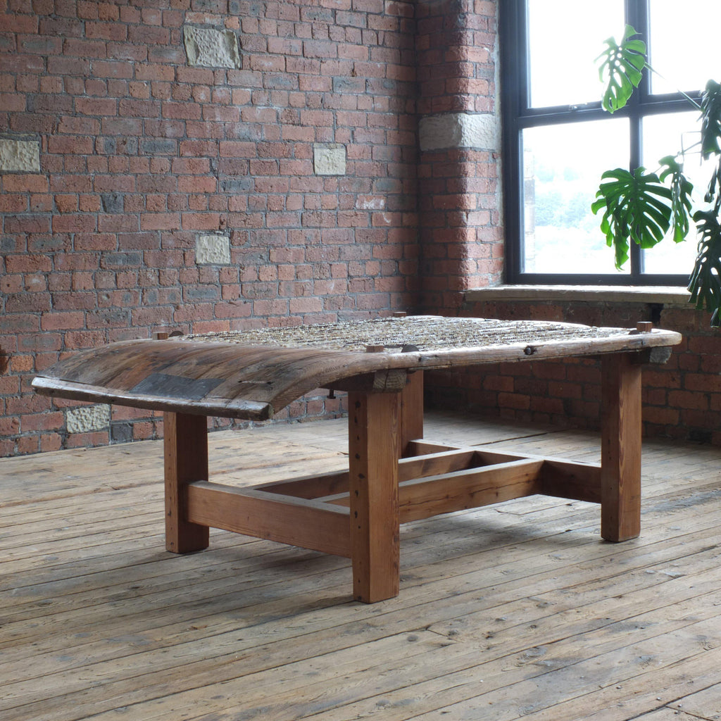 Antique Threshing Board Table-Antique Tables-KONTRAST