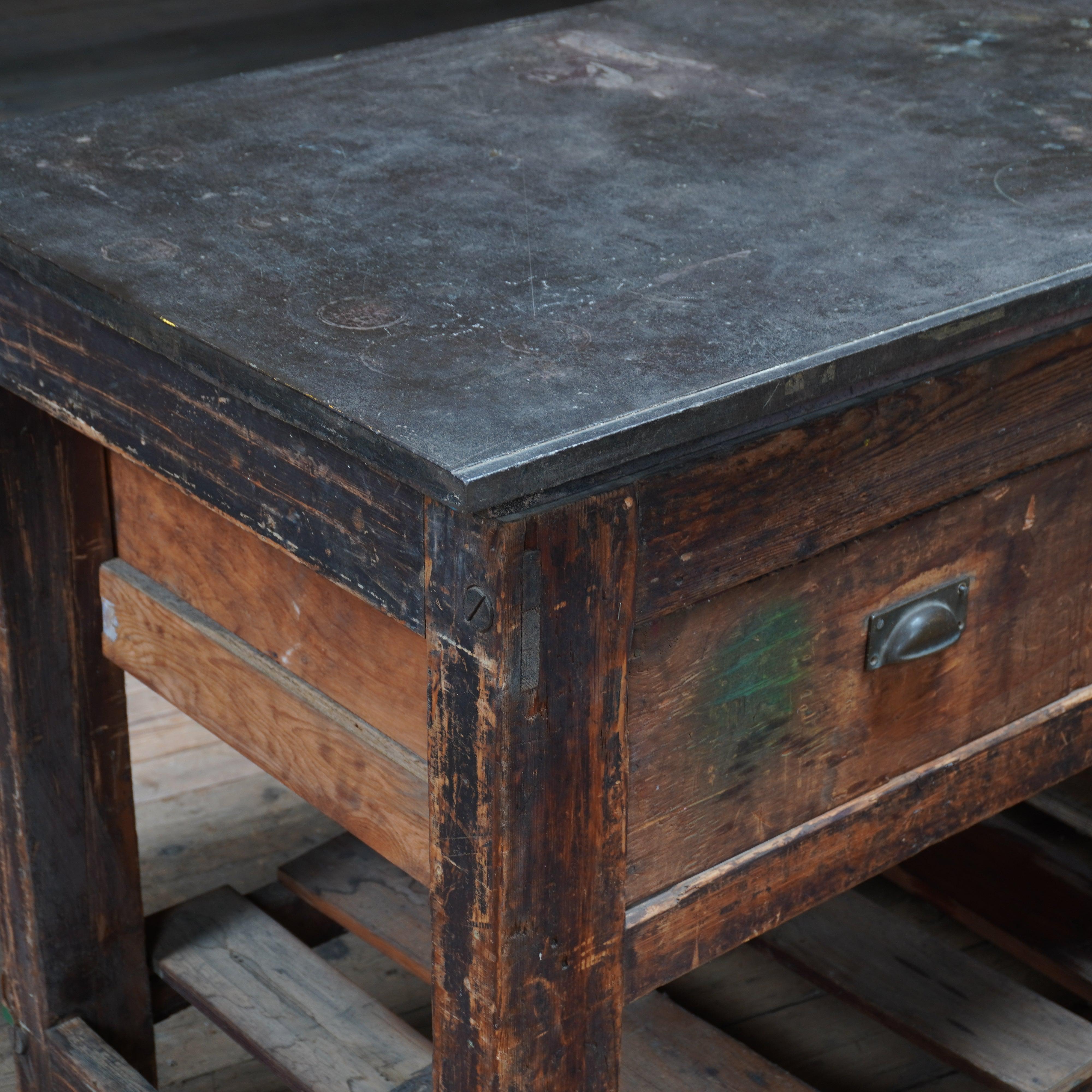 Antique Typesetting Table- printers storage - kitchen island – KONTRAST