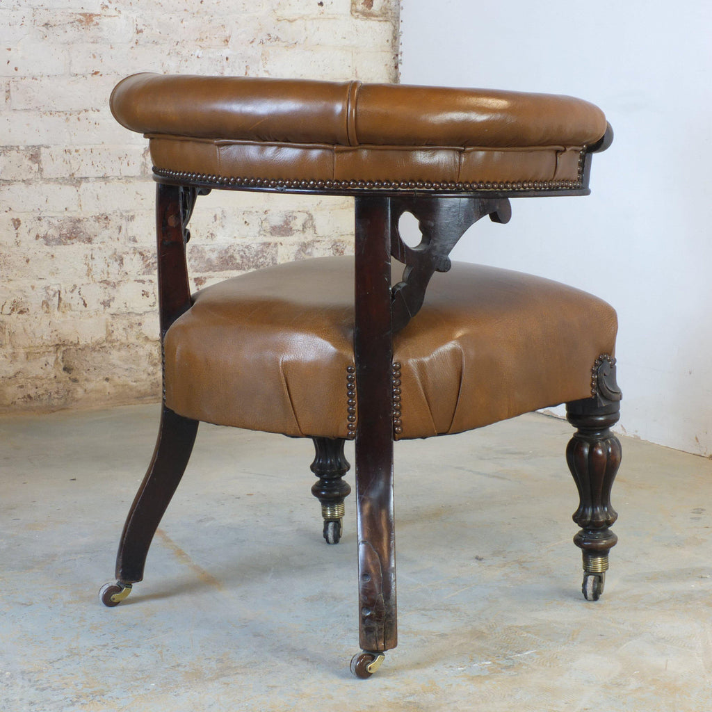 Antique leather Captains chair-Antique Seating-KONTRAST