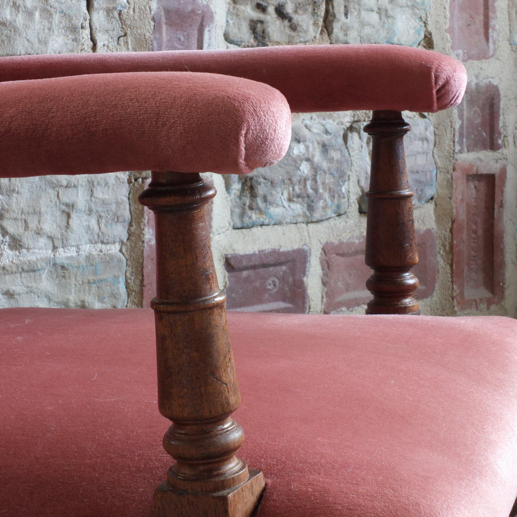 Antique open armchair in dusky pink-Antique Seating-KONTRAST