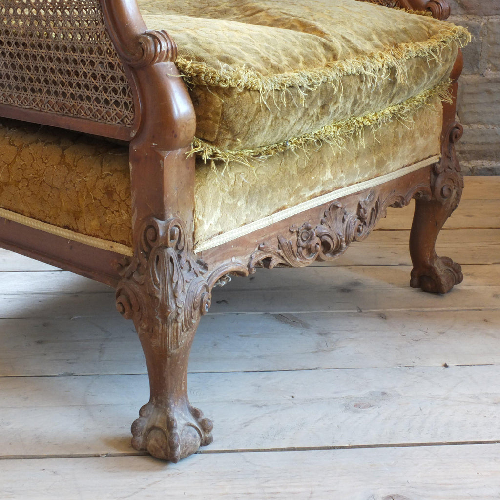 Antique pair of country house Bergere armchairs-Antique Seating-KONTRAST