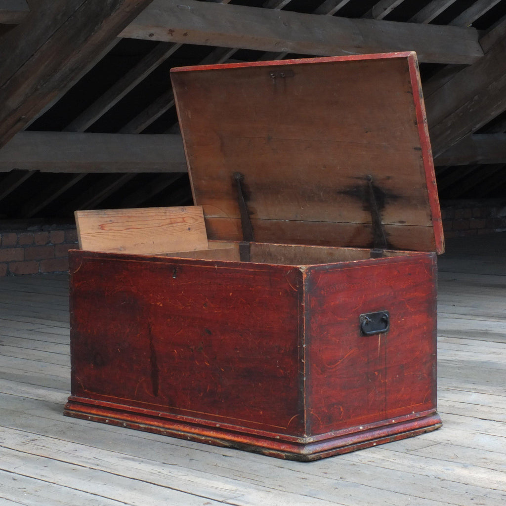 Antique pine blanket box-Antique Storage-KONTRAST